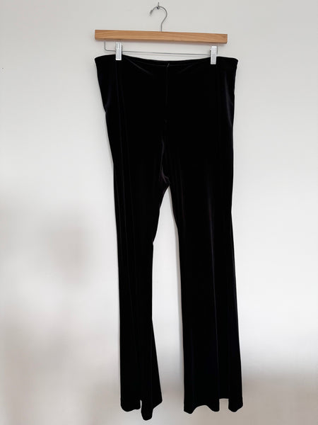 Black velvet flare pants - Size 40