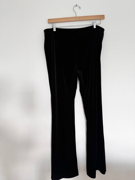 Black velvet flare pants - Size 40