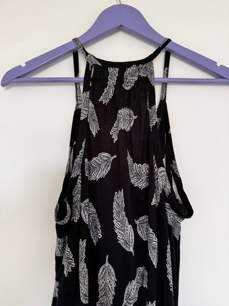 Black feather dress - Size Small