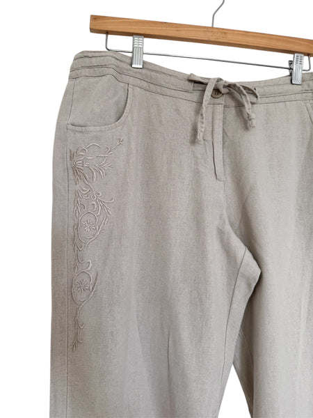 Beige linen pants - Size 16