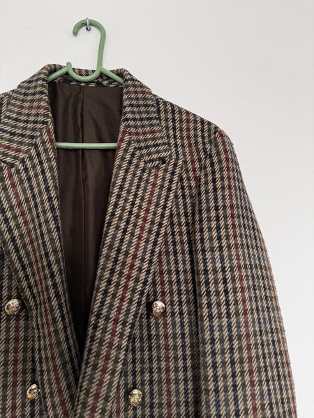 Brown check blazer - Size Medium