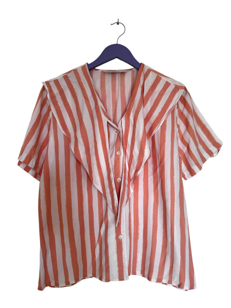 Stripy peach top - Size 10