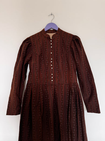 Brown vintage homemade dress - Size Medium