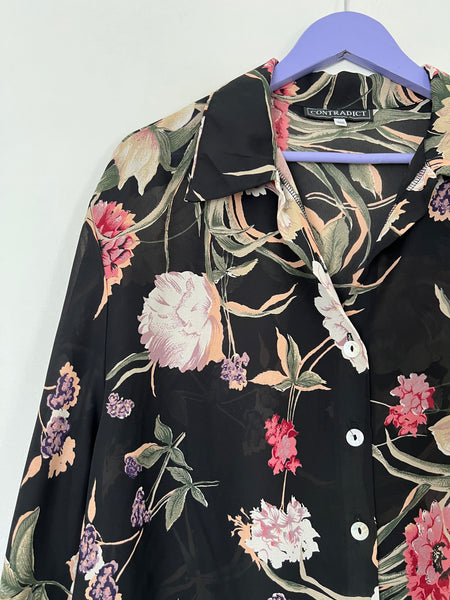 Black floral blouse - Size XXXL