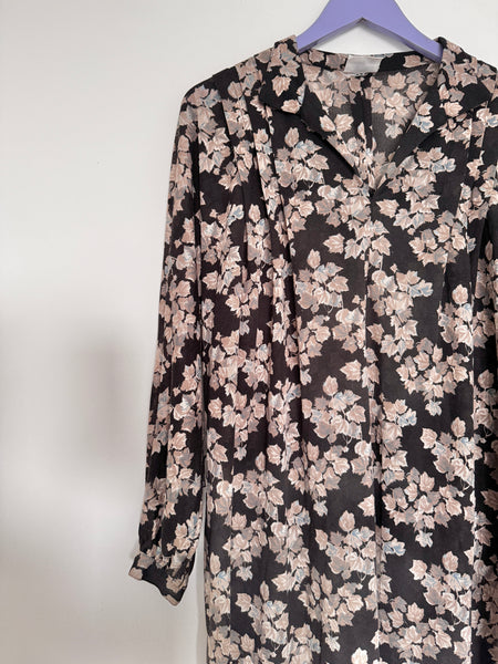 Dark brown floral dress - size 16