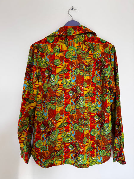 Orange and green blouse - Size XL