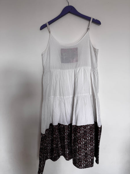 White upcycled dress- Size Large