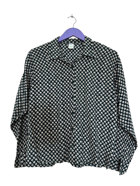 Forest green daisy blouse - Size 36