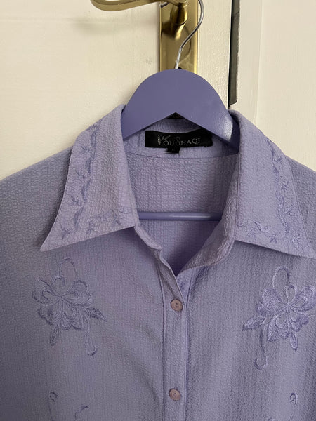 Lavender embroidered set - Size Large (loose fit)