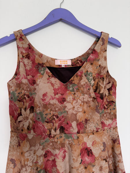 Tan floral dress - Size Small
