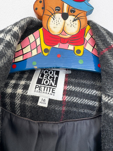 Grey plaid coat - Size 16 (small cut)