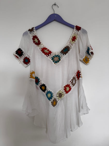 White boho top - Size S/M