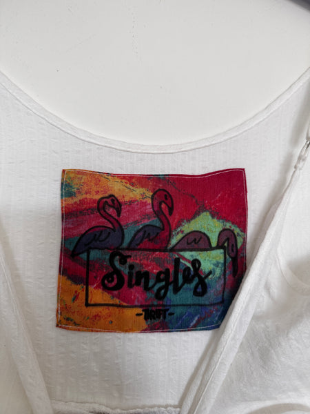 White upcycled dress- Size Large