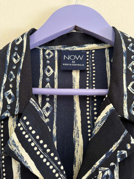 Navy button dress - Size 12