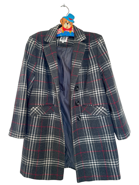 Grey plaid coat - Size 16 (small cut)