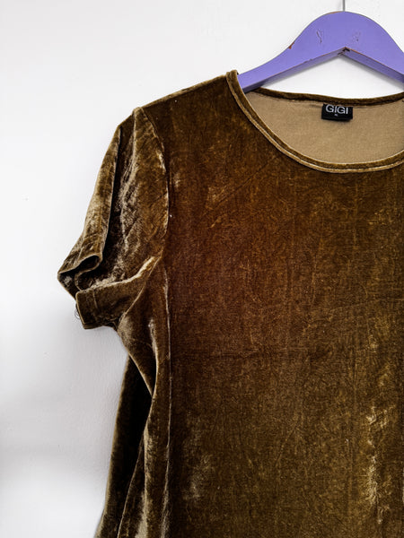 Olive velvet top - Size XL