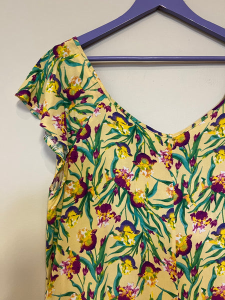 Yellow floral dress - Size 42