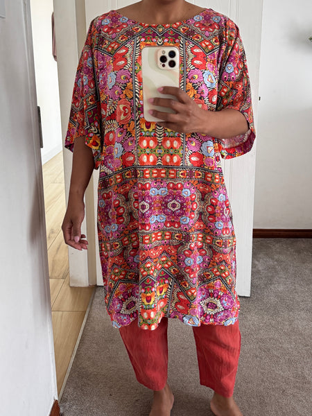 Pink cotton dress - Size 42 (small cut)