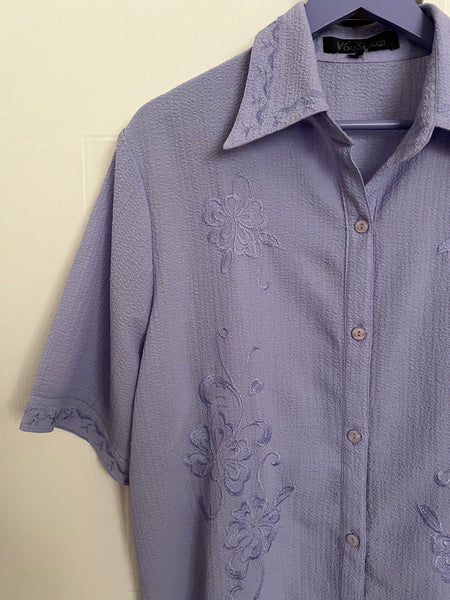 Lavender embroidered set - Size Large (loose fit)