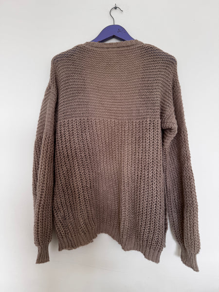 Taupe balloon sleeve knit - Size Large