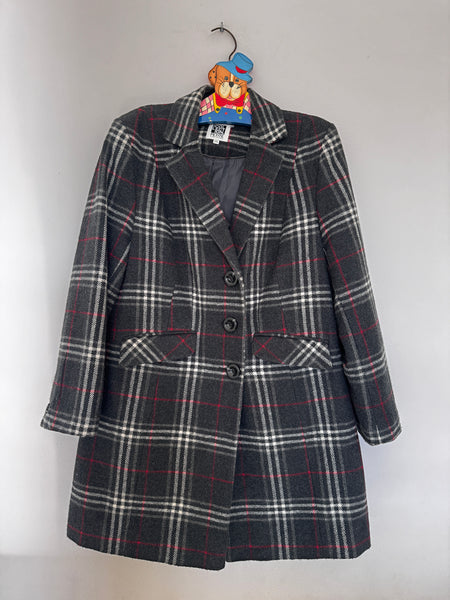 Grey plaid coat - Size 16 (small cut)