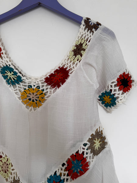 White boho top - Size S/M