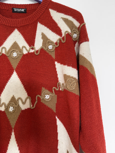 Burnt orange knit - Size Large
