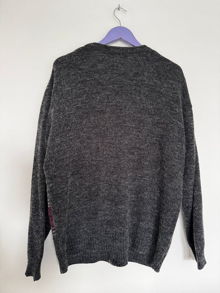 Grey grandpa knit - Size Medium