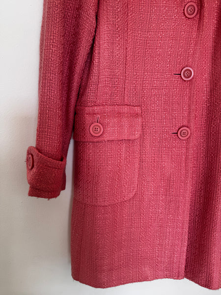Pink tweed coat - Size 10