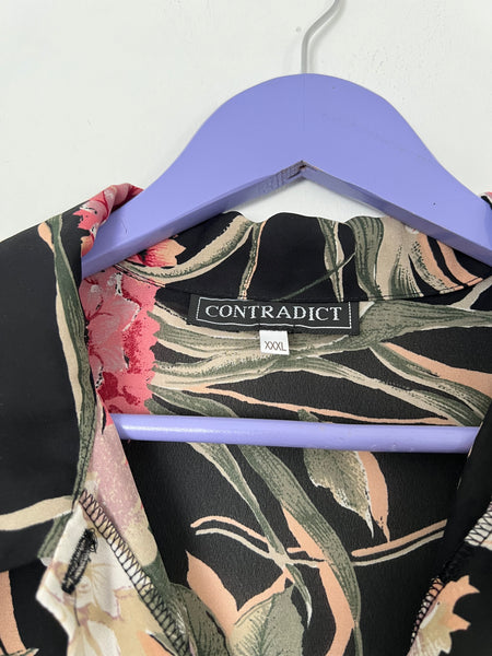 Black floral blouse - Size XXXL