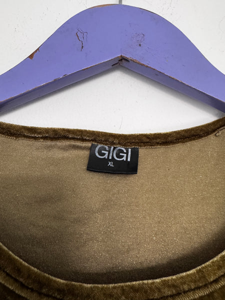 Olive velvet top - Size XL