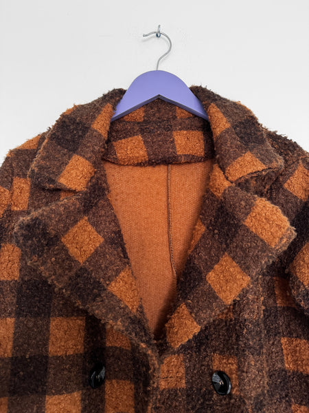 Brown block coat - Size Medium