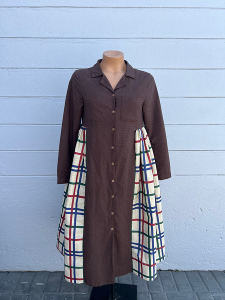 SO®️ Dark brown button dress - Size M/L