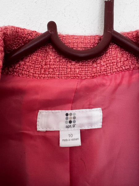 Pink tweed coat - Size 10