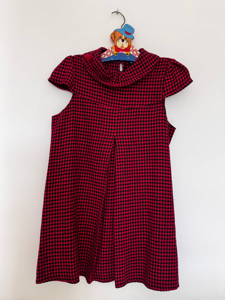 Red & black cap sleeve dress - Size Medium