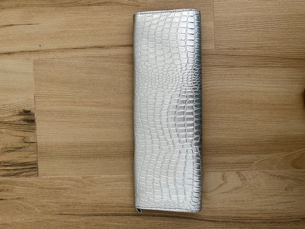 Silver formal clutch