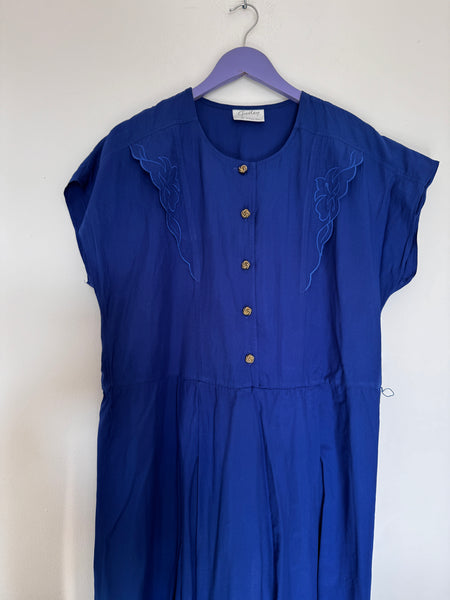 Blue embroidered dress - Size 16