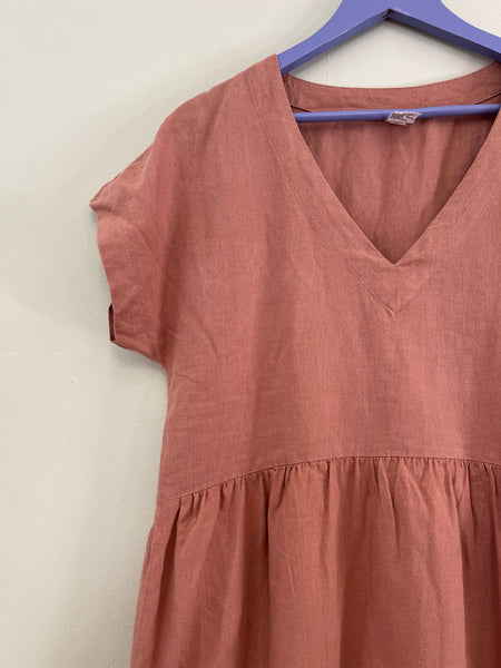 Mauve linen dress - Size 12