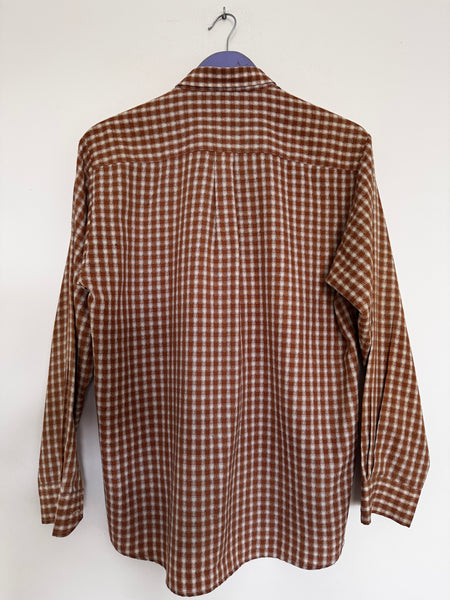 Brown block shirt - Size Medium (male cut)