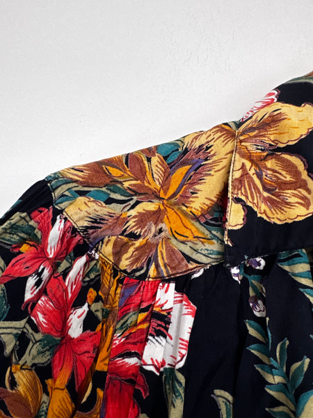 Black floral blouse - Size XL