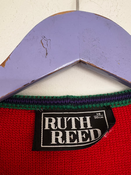 Red Ruth Reed cardigan - Size 14