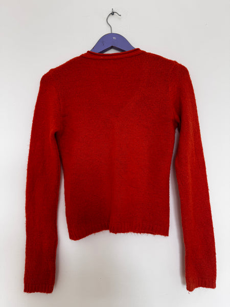 Burnt orange mohair cardigan - Size Medium