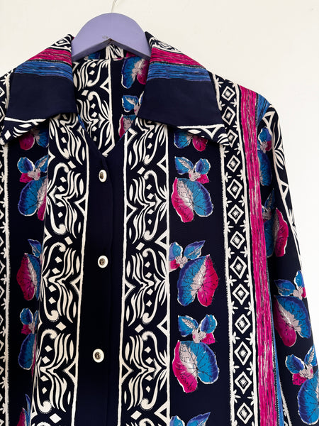 Blue vintage blouse - Size XL