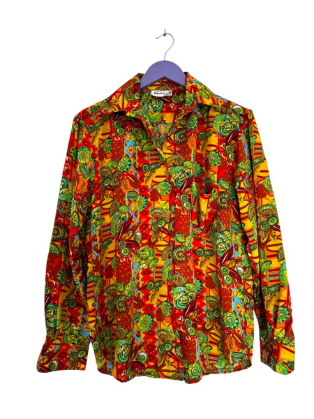 Orange and green blouse - Size XL