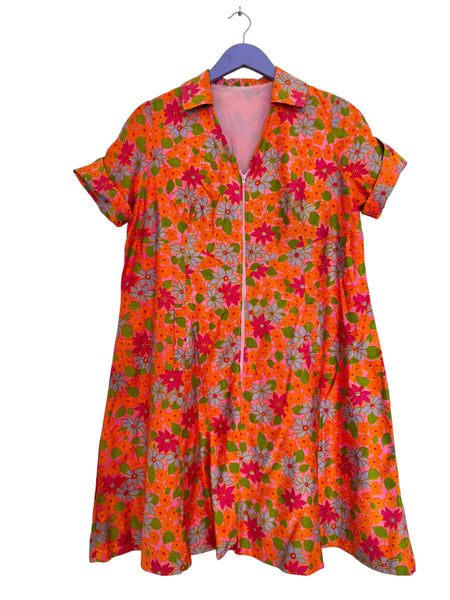 Tangerine zip dress - Size Large