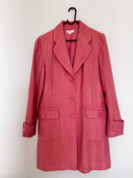 Pink tweed coat - Size 10