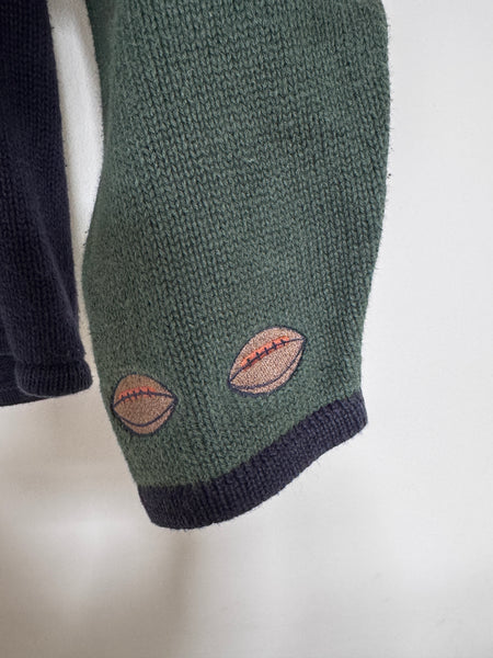 Baseball embroidered vintage cardigan - Size Large