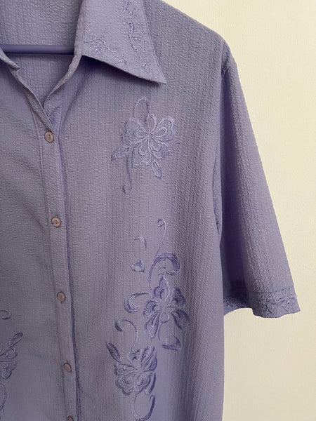 Lavender embroidered set - Size Large (loose fit)