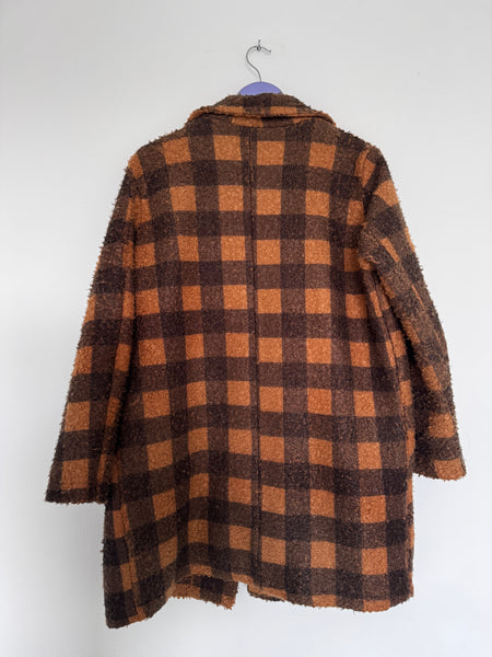 Brown block coat - Size Medium