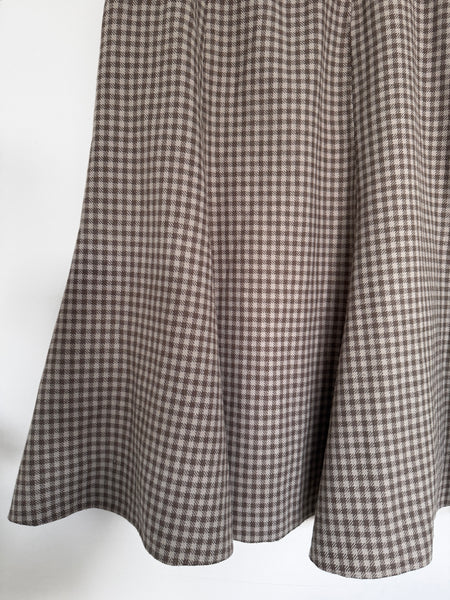 Gingham taupe skirt - Size Large